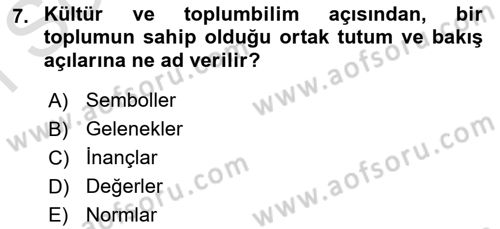 Bireyler Arası İletişim Dersi 2023 - 2024 Yılı (Final) Dönem Sonu Sınav Soruları 7. Soru