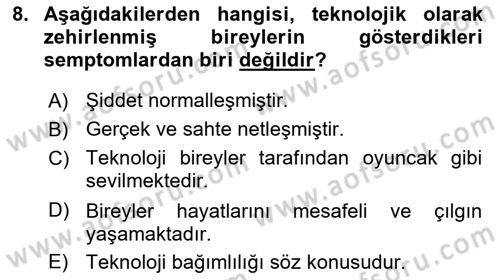 Bireyler Arası İletişim Dersi 2023 - 2024 Yılı (Final) Dönem Sonu Sınav Soruları 8. Soru