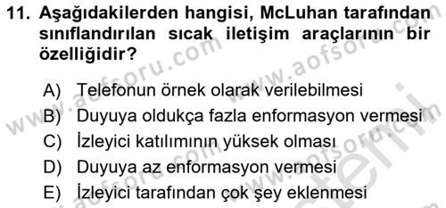 Bireyler Arası İletişim Dersi 2024 - 2025 Yılı (Final) Dönem Sonu Sınav Soruları 11. Soru