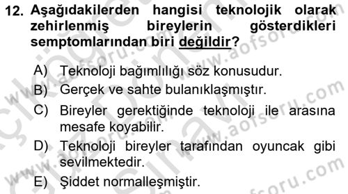 Bireyler Arası İletişim Dersi 2024 - 2025 Yılı (Final) Dönem Sonu Sınav Soruları 12. Soru