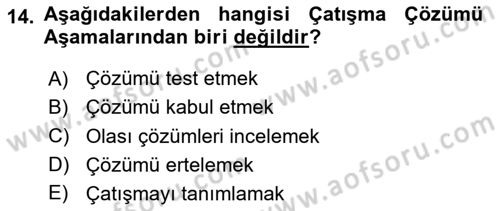 Bireyler Arası İletişim Dersi 2024 - 2025 Yılı (Final) Dönem Sonu Sınav Soruları 14. Soru