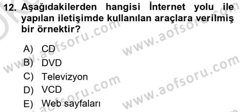 Bireyler Arası İletişim Dersi 2024 - 2025 Yılı Yaz Okulu Sınav Soruları 12. Soru