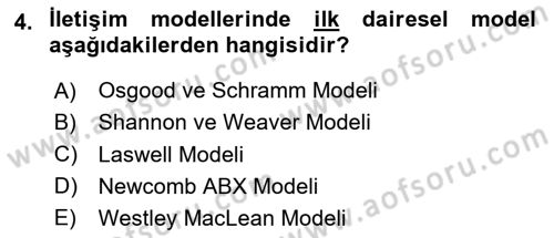 Bireyler Arası İletişim Dersi 2025 - 2026 Yılı (Vize) Ara Sınav Soruları 4. Soru