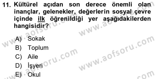 Bireylerarası İletişim Dersi 2018 - 2019 Yılı Yaz Okulu Sınavı 11. Soru