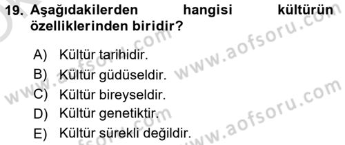 Bireylerarası İletişim Dersi 2020 - 2021 Yılı Yaz Okulu Sınavı 19. Soru