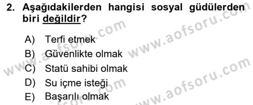 Bireylerarası İletişim Dersi 2020 - 2021 Yılı Yaz Okulu Sınavı 2. Soru