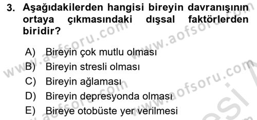 Bireylerarası İletişim Dersi 2020 - 2021 Yılı Yaz Okulu Sınavı 3. Soru