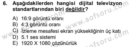 Yeni İletişim Teknolojileri Dersi 2012 - 2013 Yılı (Vize) Ara Sınav Soruları 6. Soru