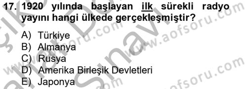 Yeni İletişim Teknolojileri Dersi 2012 - 2013 Yılı (Final) Dönem Sonu Sınav Soruları 17. Soru