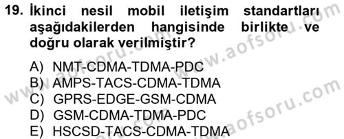 Yeni İletişim Teknolojileri Dersi 2012 - 2013 Yılı (Final) Dönem Sonu Sınav Soruları 19. Soru