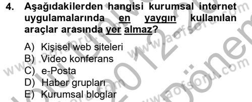 Yeni İletişim Teknolojileri Dersi 2012 - 2013 Yılı (Final) Dönem Sonu Sınav Soruları 4. Soru