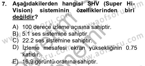Yeni İletişim Teknolojileri Dersi 2012 - 2013 Yılı (Final) Dönem Sonu Sınav Soruları 7. Soru