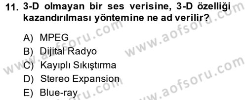 Yeni İletişim Teknolojileri Dersi 2013 - 2014 Yılı (Vize) Ara Sınav Soruları 11. Soru