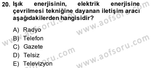 Yeni İletişim Teknolojileri Dersi 2013 - 2014 Yılı (Vize) Ara Sınav Soruları 20. Soru