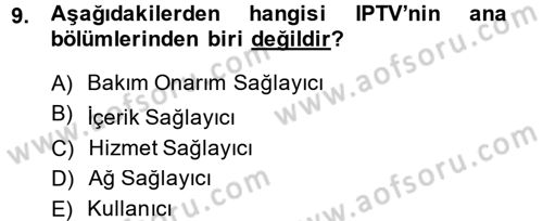 Yeni İletişim Teknolojileri Dersi 2013 - 2014 Yılı Tek Ders Sınav Soruları 9. Soru