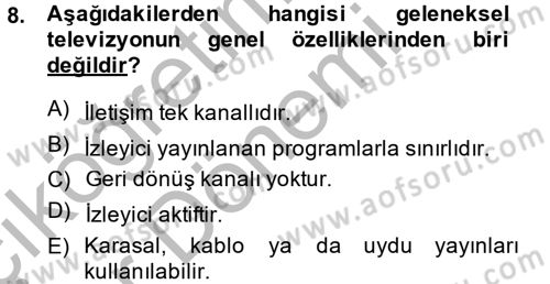 Yeni İletişim Teknolojileri Dersi 2014 - 2015 Yılı (Vize) Ara Sınav Soruları 8. Soru
