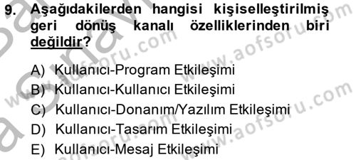 Yeni İletişim Teknolojileri Dersi 2014 - 2015 Yılı (Vize) Ara Sınav Soruları 9. Soru