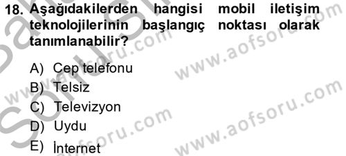 Yeni İletişim Teknolojileri Dersi 2014 - 2015 Yılı (Final) Dönem Sonu Sınav Soruları 18. Soru