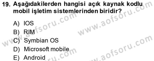 Yeni İletişim Teknolojileri Dersi 2014 - 2015 Yılı (Final) Dönem Sonu Sınav Soruları 19. Soru