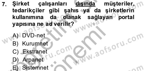 Yeni İletişim Teknolojileri Dersi 2014 - 2015 Yılı (Final) Dönem Sonu Sınav Soruları 7. Soru