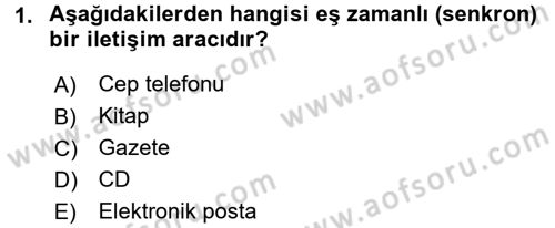 Yeni İletişim Teknolojileri Dersi 2015 - 2016 Yılı (Vize) Ara Sınav Soruları 1. Soru