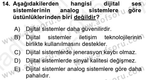 Yeni İletişim Teknolojileri Dersi 2015 - 2016 Yılı (Vize) Ara Sınav Soruları 14. Soru
