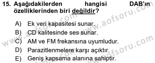 Yeni İletişim Teknolojileri Dersi 2015 - 2016 Yılı (Vize) Ara Sınav Soruları 15. Soru