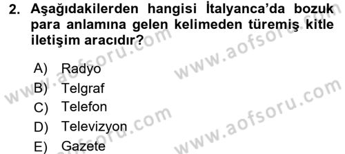 Yeni İletişim Teknolojileri Dersi 2015 - 2016 Yılı (Vize) Ara Sınav Soruları 2. Soru