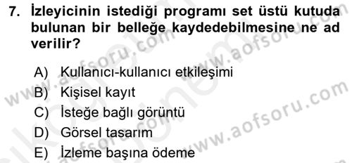 Yeni İletişim Teknolojileri Dersi 2015 - 2016 Yılı (Vize) Ara Sınav Soruları 7. Soru