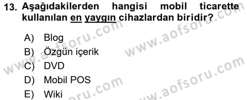 Yeni İletişim Teknolojileri Dersi 2015 - 2016 Yılı (Final) Dönem Sonu Sınav Soruları 13. Soru