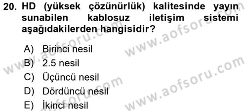 Yeni İletişim Teknolojileri Dersi 2015 - 2016 Yılı (Final) Dönem Sonu Sınav Soruları 20. Soru