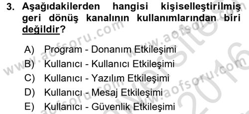 Yeni İletişim Teknolojileri Dersi 2015 - 2016 Yılı (Final) Dönem Sonu Sınav Soruları 3. Soru