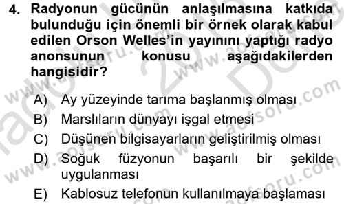 Yeni İletişim Teknolojileri Dersi 2015 - 2016 Yılı (Final) Dönem Sonu Sınav Soruları 4. Soru