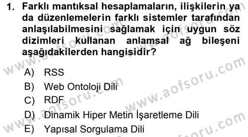 Yeni İletişim Teknolojileri Dersi 2015 - 2016 Yılı Tek Ders Sınav Soruları 1. Soru