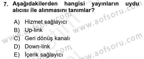 Yeni İletişim Teknolojileri Dersi 2015 - 2016 Yılı Tek Ders Sınav Soruları 7. Soru