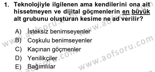 Yeni İletişim Teknolojileri Dersi 2016 - 2017 Yılı 3 Ders Sınav Soruları 1. Soru