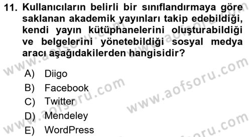 Yeni İletişim Teknolojileri Dersi 2016 - 2017 Yılı 3 Ders Sınav Soruları 11. Soru