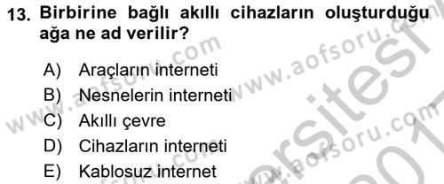 Yeni İletişim Teknolojileri Dersi 2016 - 2017 Yılı 3 Ders Sınav Soruları 13. Soru