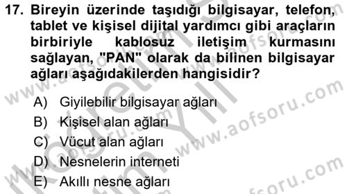 Yeni İletişim Teknolojileri Dersi 2016 - 2017 Yılı 3 Ders Sınav Soruları 17. Soru