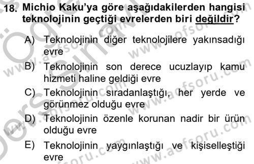 Yeni İletişim Teknolojileri Dersi 2016 - 2017 Yılı 3 Ders Sınav Soruları 18. Soru