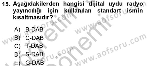 Yeni İletişim Teknolojileri Dersi 2016 - 2017 Yılı (Vize) Ara Sınav Soruları 15. Soru