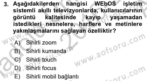 Yeni İletişim Teknolojileri Dersi 2016 - 2017 Yılı (Vize) Ara Sınav Soruları 3. Soru