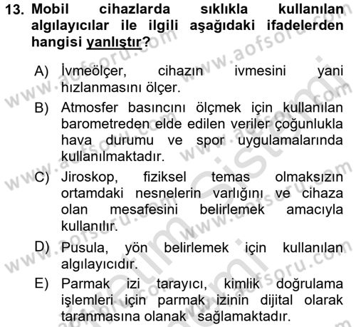 Yeni İletişim Teknolojileri Dersi 2016 - 2017 Yılı (Final) Dönem Sonu Sınav Soruları 13. Soru
