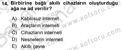 Yeni İletişim Teknolojileri Dersi 2016 - 2017 Yılı (Final) Dönem Sonu Sınav Soruları 14. Soru