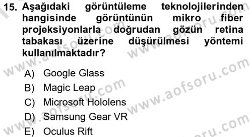 Yeni İletişim Teknolojileri Dersi 2016 - 2017 Yılı (Final) Dönem Sonu Sınav Soruları 15. Soru