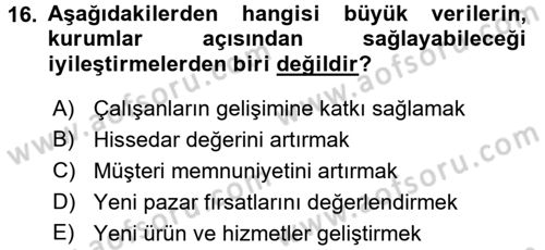 Yeni İletişim Teknolojileri Dersi 2016 - 2017 Yılı (Final) Dönem Sonu Sınav Soruları 16. Soru