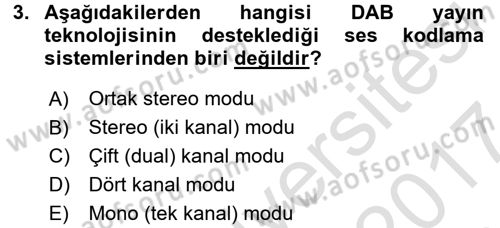 Yeni İletişim Teknolojileri Dersi 2016 - 2017 Yılı (Final) Dönem Sonu Sınav Soruları 3. Soru