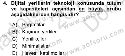 Yeni İletişim Teknolojileri Dersi 2016 - 2017 Yılı (Final) Dönem Sonu Sınav Soruları 4. Soru