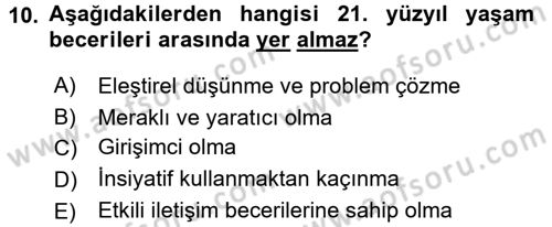 Yeni İletişim Teknolojileri Dersi 2017 - 2018 Yılı 3 Ders Sınav Soruları 10. Soru