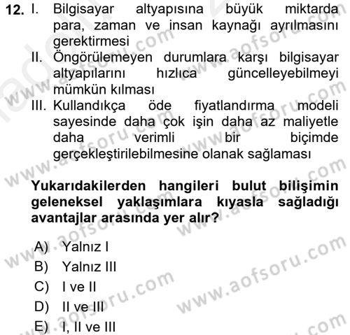 Yeni İletişim Teknolojileri Dersi 2017 - 2018 Yılı 3 Ders Sınav Soruları 12. Soru